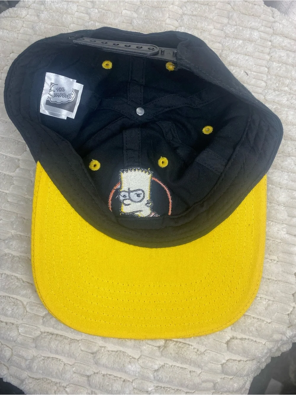MAD Engine The Simpsons Angry Bart Simpson Snapback Hat Black Yellow Cap OSFM